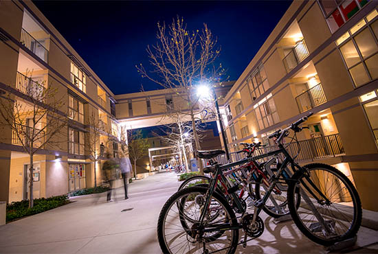 UC San Diego campus, ERC campus, at nighttime